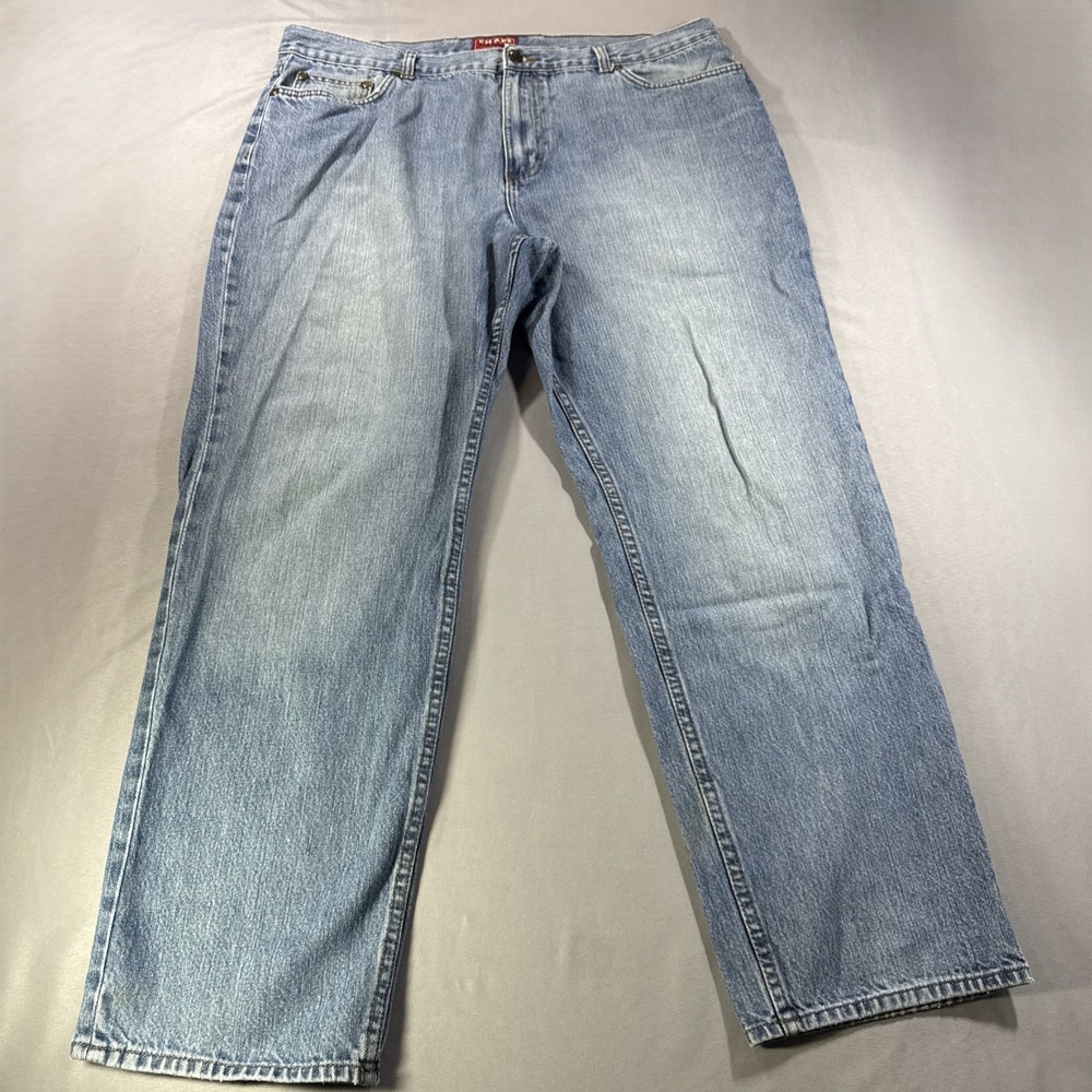 Chaps Denim Mens Relaxed Fit Jeans 40x32 Light Wash Vintage Cotton Blue Comfort
